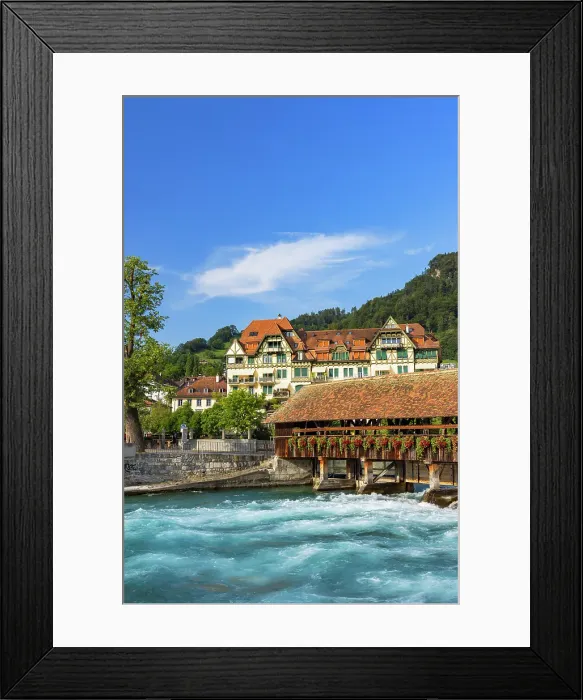 Framed Print : Upper Lock Bridge and Aare River, Thun, Canton of Bern, Switzerland Framed Print : Upper Lock Bridge and Aare River, Thun, Canton of Bern, Switzerland