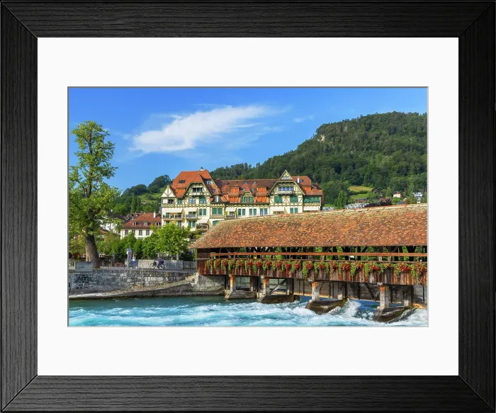 Framed Print : Upper Lock Bridge and Aare River, Thun, Canton of Bern, Switzerland Framed Print : Upper Lock Bridge and Aare River, Thun, Canton of Bern, Switzerland