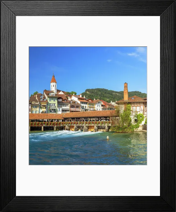 Framed Print : Old Town and Aare River, Thun, Canton of Bern, Switzerland Framed Print : Old Town and Aare River, Thun, Canton of Bern, Switzerland