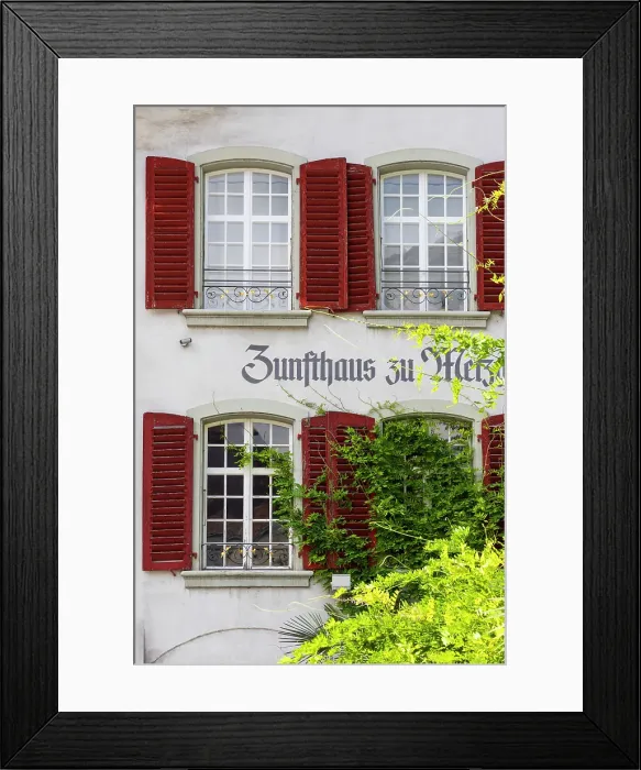 Framed Print : Windows of restaurant in Town Hall Square, Thun, Canton of Bern, Switzerland Framed Print : Windows of restaurant in Town Hall Square, Thun, Canton of Bern, Switzerland