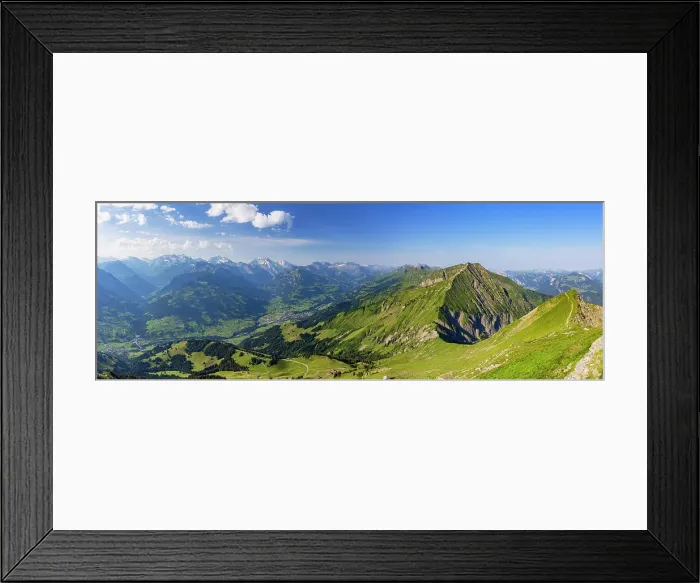 Framed Print : View of Kander Valley and mountains from Niesen mountain, Canton of Bern, Switzerland