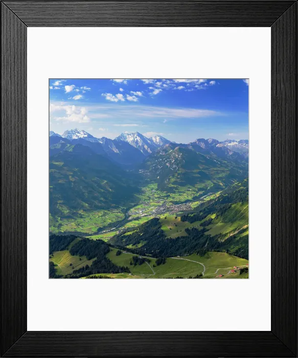 Framed Print : View of Kander Valley and mountains from Niesen mountain, Canton of Bern, Switzerland