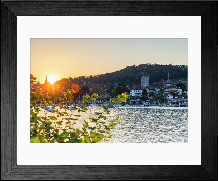 Framed Print : Spiez Castle at sunset, Spiez, Canton of Bern, Switzerland Framed Print : Spiez Castle at sunset, Spiez, Canton of Bern, Switzerland