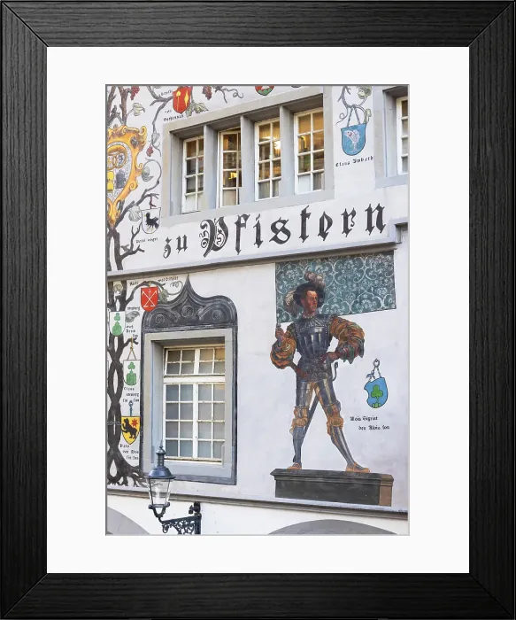 Framed Print : Mural on Zunfthaus Restaurant Pfistern, Lucerne, Switzerland Framed Print : Mural on Zunfthaus Restaurant Pfistern, Lucerne, Switzerland