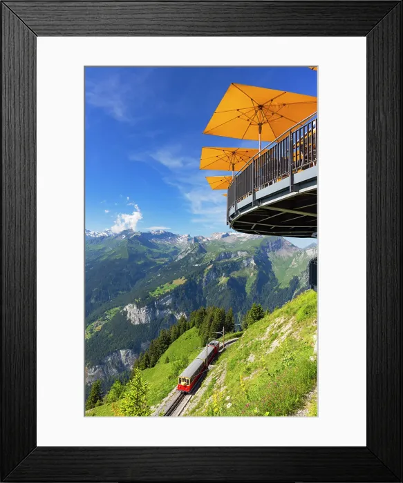 Framed Print : Train of cogwheel railway at Schynige Platte, Jungfrau Region, Bernese Oberland, Switzerland Framed Print : Train of cogwheel railway at Schynige Platte, Jungfrau Region, Bernese Oberland, Switzerland