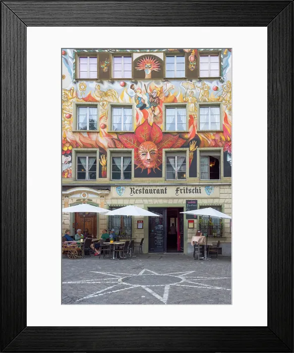 Framed Print : Restaurant Fritschi in the Old Town, Lucerne, Switzerland Framed Print : Restaurant Fritschi in the Old Town, Lucerne, Switzerland