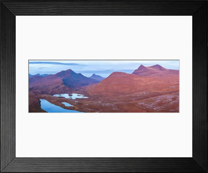 Framed Print : Lochan an Ais and moutain landscape, Coigach range, Cul Mor and Stac Pollaidh from Knockan Crag Nature Reserve, Sutherland, Highlands, Scotland, United KIngdom Framed Print : Lochan an Ais and moutain landscape, Coigach range, Cul Mor and Stac Pollaidh from Knockan Crag Nature Reserve, Sutherland, Highlands, Scotland, United KIngdom
