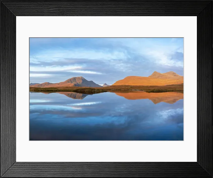Framed Print : Lochan an Ais and moutain landscape, Coigach range, Cul Mor and Stac Pollaidh from Knockan Crag Nature Reserve, Sutherland, Highlands, Scotland, United KIngdom Framed Print : Lochan an Ais and moutain landscape, Coigach range, Cul Mor and Stac Pollaidh from Knockan Crag Nature Reserve, Sutherland, Highlands, Scotland, United KIngdom