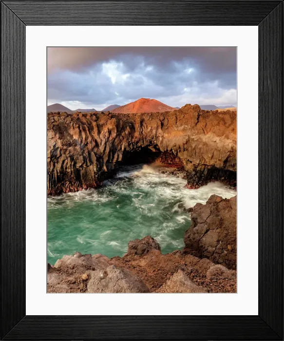 Framed Print : The volcanic coastline at Los Hervideros, Yaiza, Timanfaya National Park, Lanzarote, Canary Islands, Spain Framed Print : The volcanic coastline at Los Hervideros, Yaiza, Timanfaya National Park, Lanzarote, Canary Islands, Spain