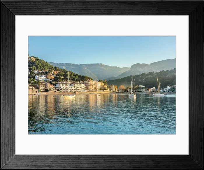 Framed Print : Port de Soller in the evening light, Mallorca, Balearic Islands, Spain Framed Print : Port de Soller in the evening light, Mallorca, Balearic Islands, Spain