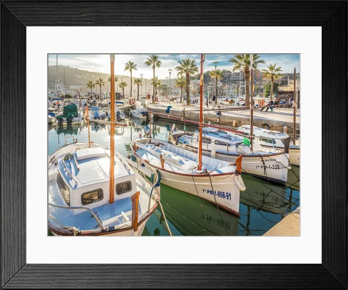 Framed Print : Traditional Mallorcan boats in the harbor of Port de Soller, Mallorca, Balearic Islands, Spain Framed Print : Traditional Mallorcan boats in the harbor of Port de Soller, Mallorca, Balearic Islands, Spain