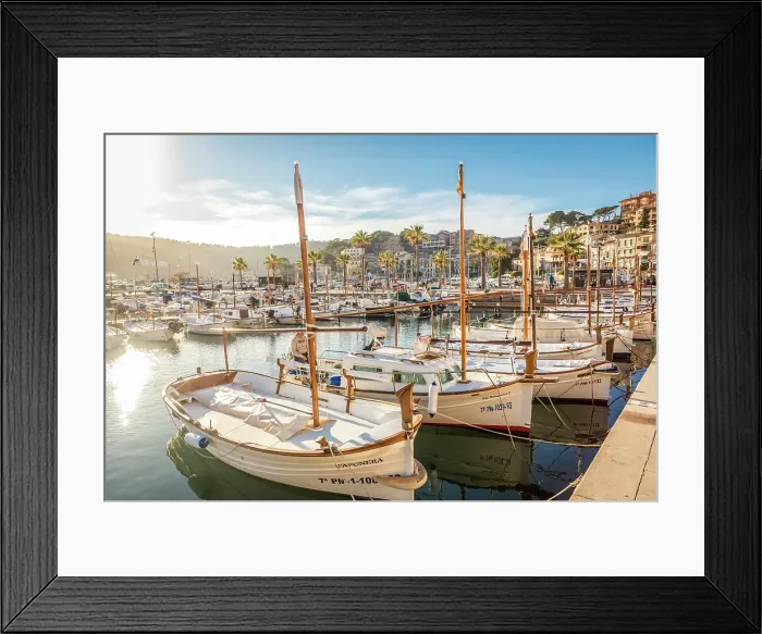 Framed Print : Traditional Mallorcan boats in the harbor of Port de Soller, Mallorca, Balearic Islands, Spain Framed Print : Traditional Mallorcan boats in the harbor of Port de Soller, Mallorca, Balearic Islands, Spain