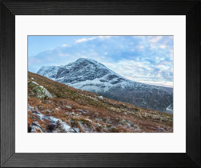Framed Print : The Carn Mor Dearg Arete leading to the North face of Ben Nevis, highest mountain in the British Isles, Highlands region, Scotland, United Kingdom