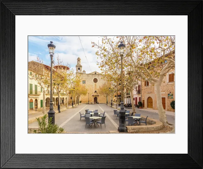 Framed Print : Placa de la Vila in Alaro, Mallorca, Balearic Islands, Spain