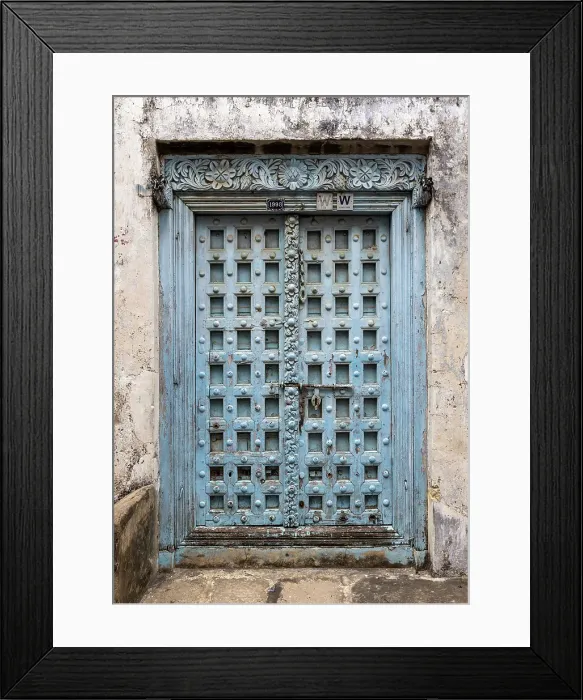 Framed Print : Old Indian-style Gujarati wooden door, Stonetown, Zanzibar, Tanzania Framed Print : Old Indian-style Gujarati wooden door, Stonetown, Zanzibar, Tanzania