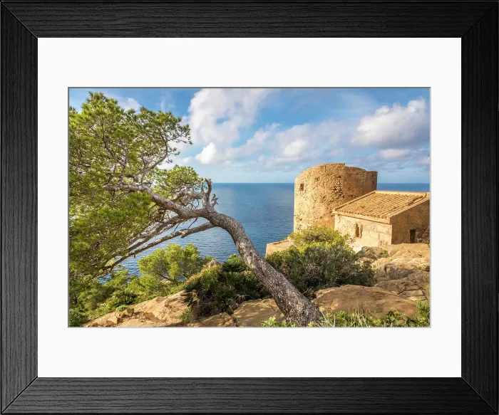 Framed Print : Former watchtower Torre de Cala en Basset, north of Sant Elm, Mallorca, Balearic Islands, Spain Framed Print : Former watchtower Torre de Cala en Basset, north of Sant Elm, Mallorca, Balearic Islands, Spain