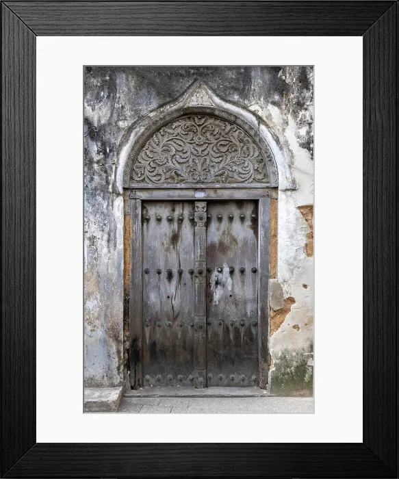 Framed Print : Old heavy carved wooden door, Stonetown, Zanzibar, Tanzania Framed Print : Old heavy carved wooden door, Stonetown, Zanzibar, Tanzania