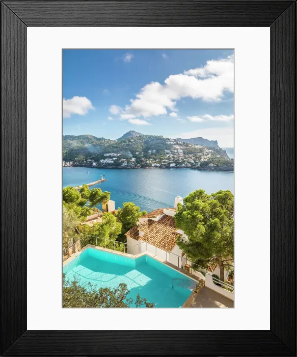 Framed Print : Hillside villas overlooking the bay of Port d`Andratx, Mallorca, Balearic Islands, Spain Framed Print : Hillside villas overlooking the bay of Port d`Andratx, Mallorca, Balearic Islands, Spain