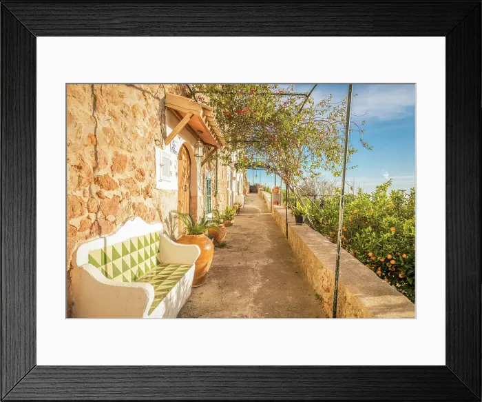 Framed Print : Beautiful houses in the old town of Bunyola, Mallorca, Balearic Islands, Spain Framed Print : Beautiful houses in the old town of Bunyola, Mallorca, Balearic Islands, Spain