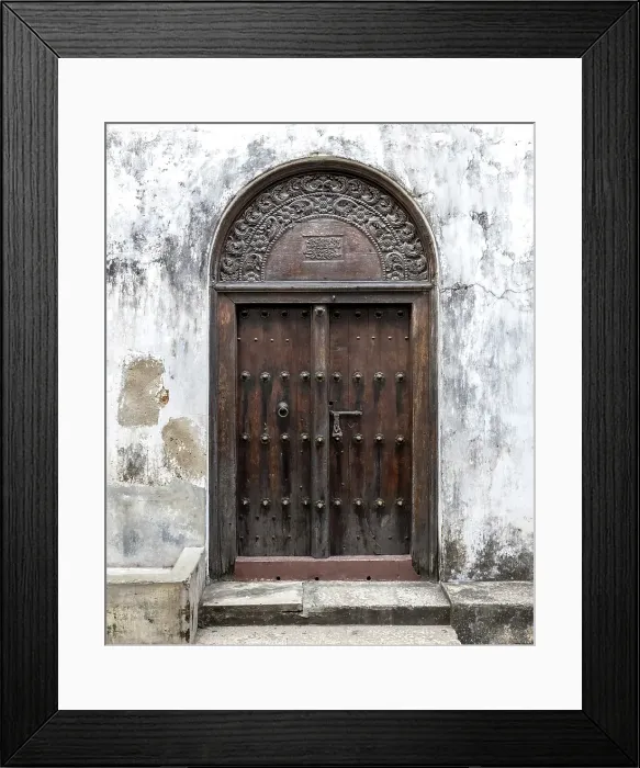 Framed Print : Old heavy carved wooden door, Stonetown, Zanzibar, Tanzania Framed Print : Old heavy carved wooden door, Stonetown, Zanzibar, Tanzania