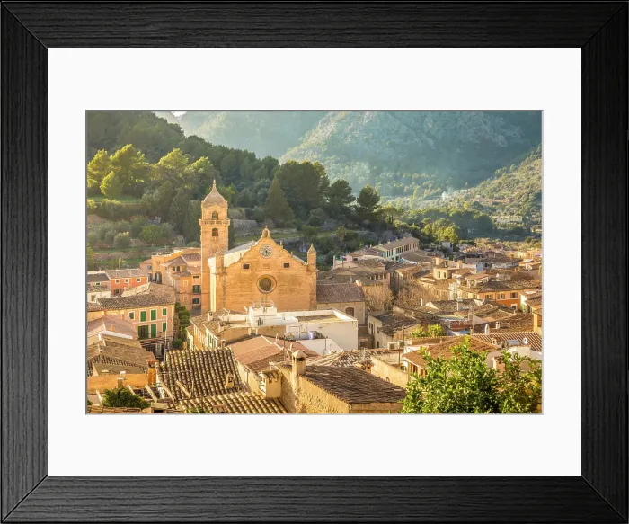 Framed Print : View over the old town of Bunyola to the Serra de Tramuntana mountains, Mallorca, Balearic Islands, Spain Framed Print : View over the old town of Bunyola to the Serra de Tramuntana mountains, Mallorca, Balearic Islands, Spain