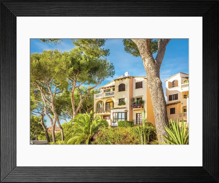Framed Print : Elegant houses on the bay of Cala Fornells, Mallorca, Balearic Islands, Spain Framed Print : Elegant houses on the bay of Cala Fornells, Mallorca, Balearic Islands, Spain