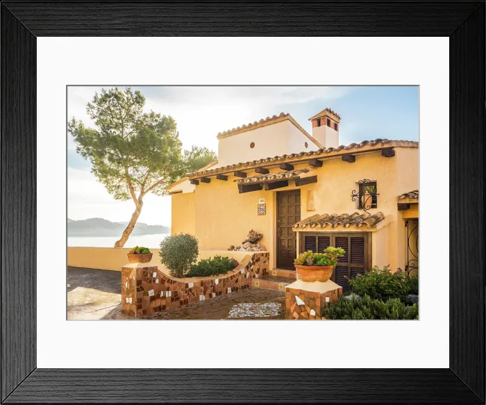 Framed Print : Elegant villa on the bay of Cala Fornells, Mallorca, Balearic Islands, Spain