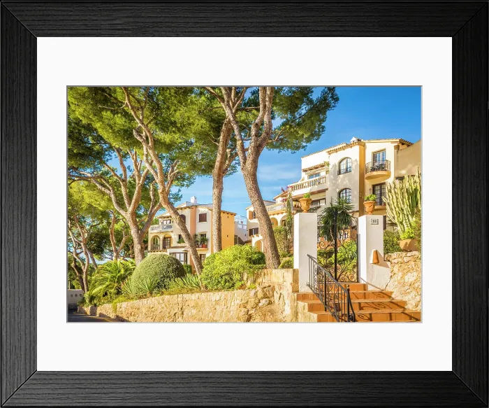 Framed Print : Elegant houses on the bay of Cala Fornells, Mallorca, Balearic Islands, Spain Framed Print : Elegant houses on the bay of Cala Fornells, Mallorca, Balearic Islands, Spain