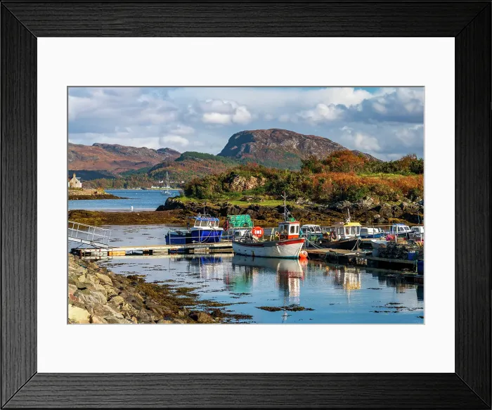 Framed Print : UK, Scotland, Highland, Wester Ross, Plockton, Plockton Harbour