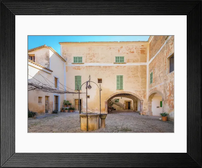 Framed Print : Old draw well in the courtyard of Finca Publica Galatzo, Mallorca, Balearic Islands, Spain Framed Print : Old draw well in the courtyard of Finca Publica Galatzo, Mallorca, Balearic Islands, Spain