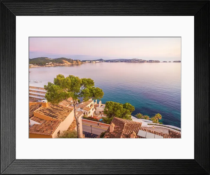 Framed Print : Sunrise over the rooftops of Cala Fornells, Mallorca, Balearic Islands, Spain Framed Print : Sunrise over the rooftops of Cala Fornells, Mallorca, Balearic Islands, Spain