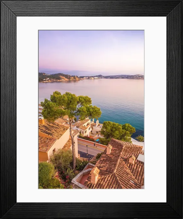 Framed Print : Sunrise over the rooftops of Cala Fornells, Mallorca, Balearic Islands, Spain Framed Print : Sunrise over the rooftops of Cala Fornells, Mallorca, Balearic Islands, Spain