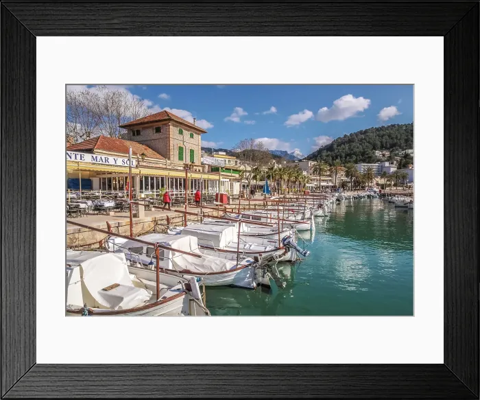 Framed Print : Traditional boats in the harbor of Port de Soller, Mallorca, Balearic Islands, Spain Framed Print : Traditional boats in the harbor of Port de Soller, Mallorca, Balearic Islands, Spain