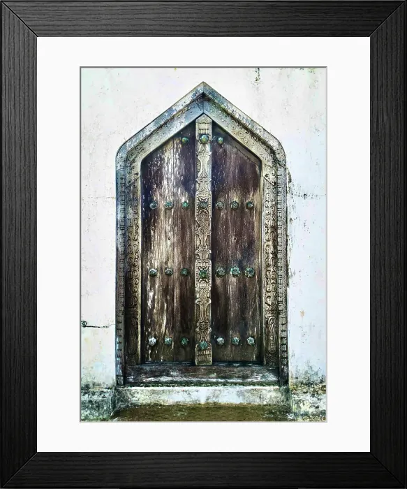 Framed Print : Old heavy carved wooden door, Stonetown, Zanzibar, Tanzania Framed Print : Old heavy carved wooden door, Stonetown, Zanzibar, Tanzania