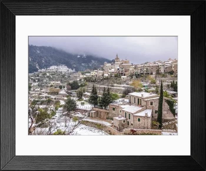 Framed Print : Valldemossa in the snow, Serra de Tramuntana, Mallorca, Spain, Mallorca, Balearic Islands, Spain Framed Print : Valldemossa in the snow, Serra de Tramuntana, Mallorca, Spain, Mallorca, Balearic Islands, Spain