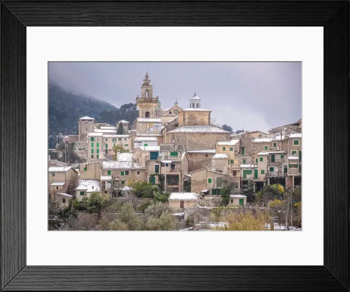 Framed Print : Valldemossa in the snow, Serra de Tramuntana, Mallorca, Spain, Mallorca, Balearic Islands, Spain Framed Print : Valldemossa in the snow, Serra de Tramuntana, Mallorca, Spain, Mallorca, Balearic Islands, Spain
