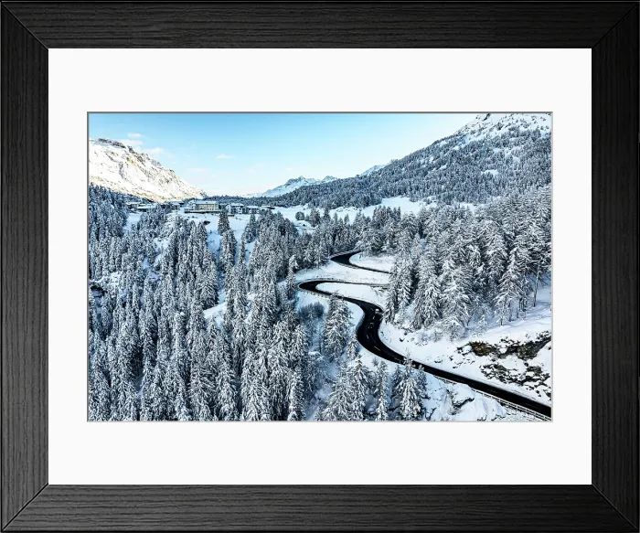 Framed Print : Winding mountain road, Maloja pass, Bregaglia, Graubunden, Engadin, Switzerland Framed Print : Winding mountain road, Maloja pass, Bregaglia, Graubunden, Engadin, Switzerland