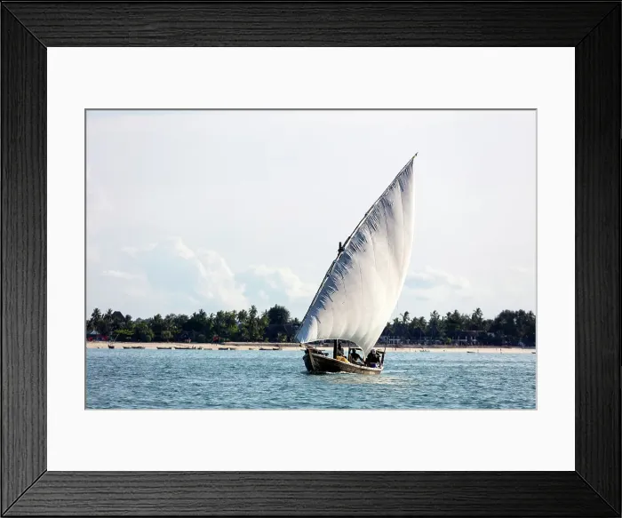 Framed Print : Traditional dhow heading out to sea on a fishing trip, Nungwi, Zanzibar, Tanzania Framed Print : Traditional dhow heading out to sea on a fishing trip, Nungwi, Zanzibar, Tanzania
