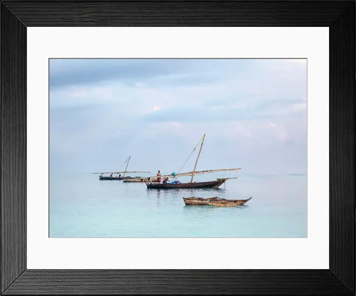 Framed Print : Traditional dhows in the sea, Nungwi, Zanzibar, Tanzania Framed Print : Traditional dhows in the sea, Nungwi, Zanzibar, Tanzania