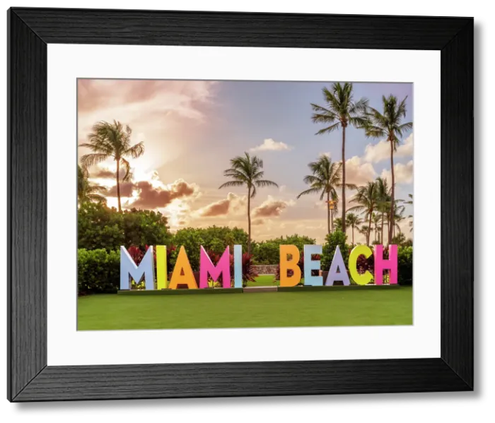 Framed Print : Miami Beach Sign, Ocean Drive Art Deco District South Beach, Miami Beach, Florida, USA Framed Print : Miami Beach Sign, Ocean Drive Art Deco District South Beach, Miami Beach, Florida, USA