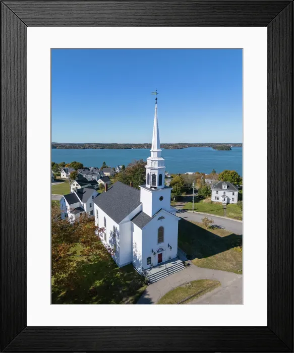 Framed Print : White Church, Lubeck, Maine, New England, USA Framed Print : White Church, Lubeck, Maine, New England, USA