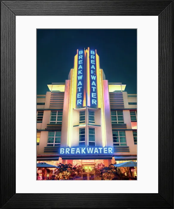 Framed Print : Ocean Drive Art Deco District, illuminated with iconic Neon Colors South Beach, Miami Beach, Florida, USA Framed Print : Ocean Drive Art Deco District, illuminated with iconic Neon Colors South Beach, Miami Beach, Florida, USA