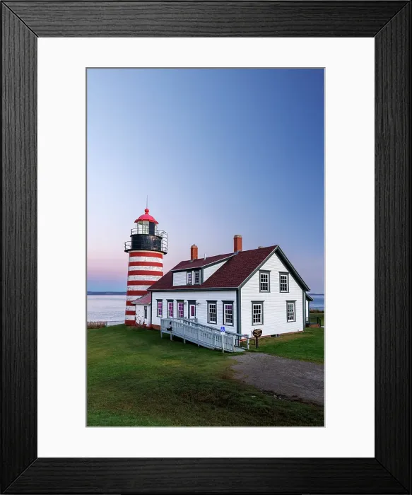 Framed Print : West Quoddy Head Lighthouse, Quoddy Head State Park, Lubec, Maine, New England, USA