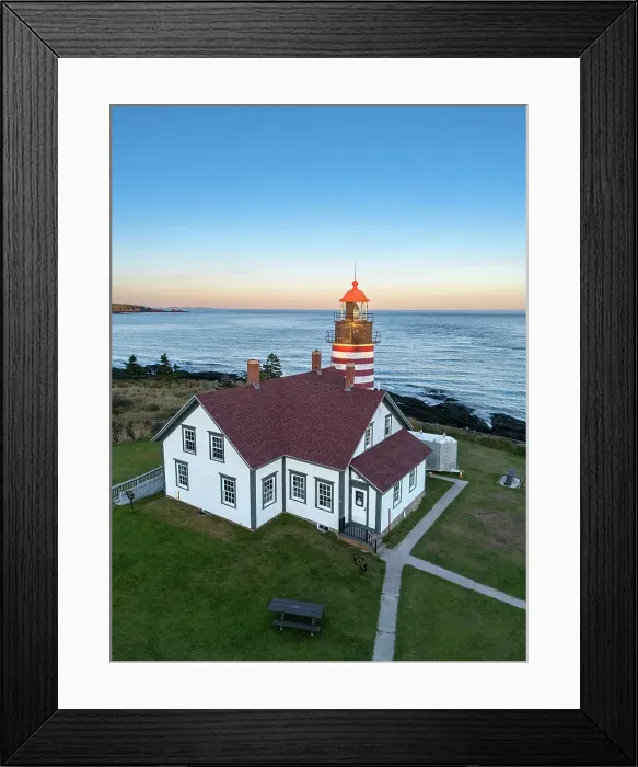 Framed Print : West Quoddy Head Lighthouse, Quoddy Head State Park, Lubec, Maine, New England, USA