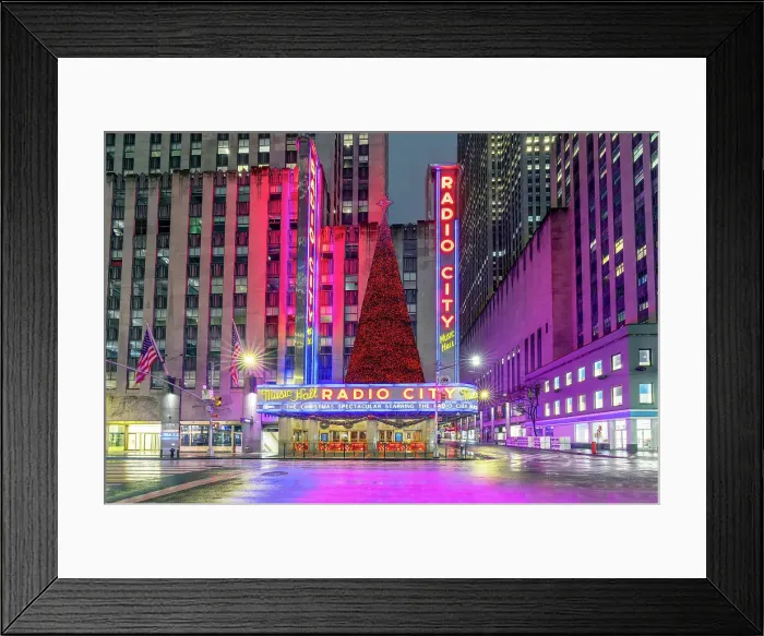 Framed Print : Radio City with christmas decoration Manhattan, New York City, USA Framed Print : Radio City with christmas decoration Manhattan, New York City, USA