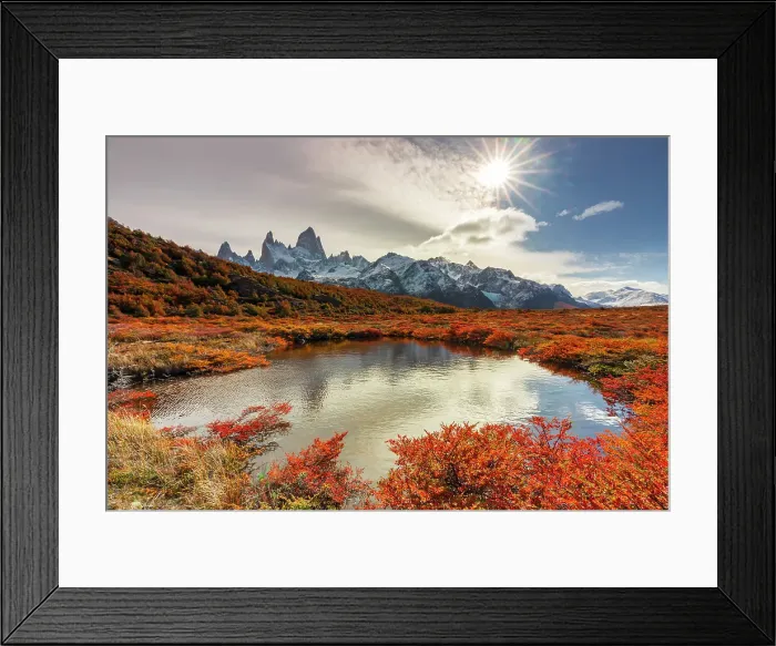 Framed Print : Fitzroy mountain near El Chalten reflecting in a pond in the Los Glacier National Park, Patagonia, Argentina Framed Print : Fitzroy mountain near El Chalten reflecting in a pond in the Los Glacier National Park, Patagonia, Argentina