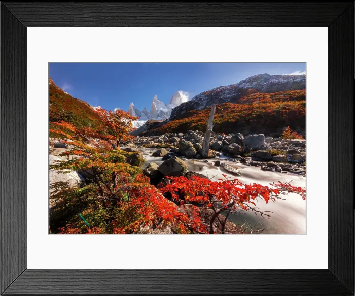 Framed Print : Los Glaciares National Park near El Chalten with Fitzroy peak in the background, Patagonia, Argentina Framed Print : Los Glaciares National Park near El Chalten with Fitzroy peak in the background, Patagonia, Argentina