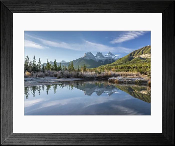 Framed Print : The Three Sisters reflected in Policeman's Creek in the Canadian Rockies, Canmore, Alberta, Canada. Autumn (October) 2024 Framed Print : The Three Sisters reflected in Policeman's Creek in the Canadian Rockies, Canmore, Alberta, Canada. Autumn (October) 2024
