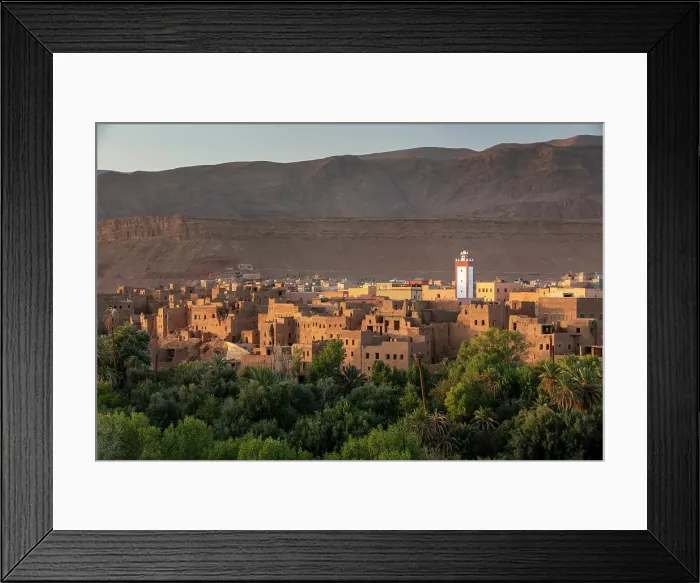Framed Print : View over palmerie to old town of Tinherir, Morocco Framed Print : View over palmerie to old town of Tinherir, Morocco