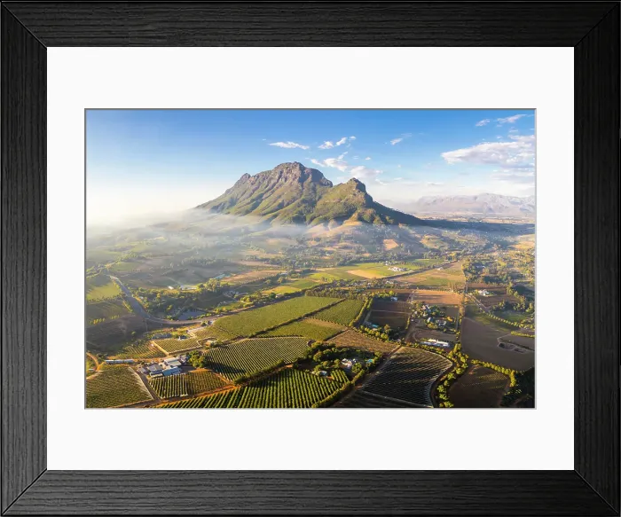 Framed Print : Vineyards of Stellenbosch & Simonsberg Mountain, Western Cape, South Africa Framed Print : Vineyards of Stellenbosch & Simonsberg Mountain, Western Cape, South Africa
